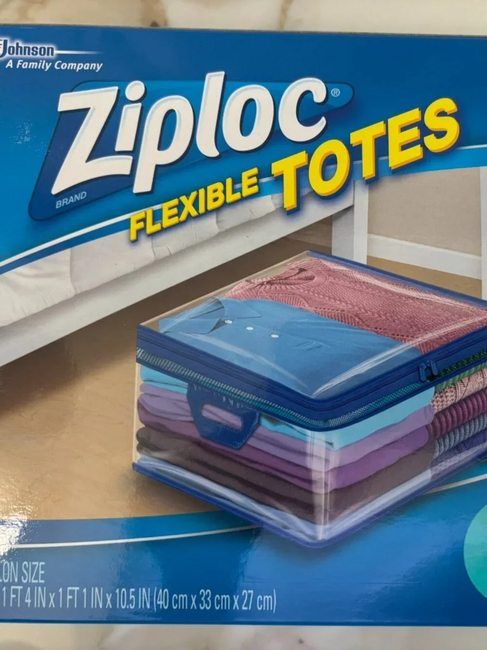Ziploc XL X-Large Flexible Totes Heavy Duty 10 Gallon Clear Plastic Storage Tote